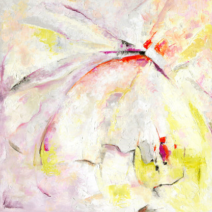 Taking flight colourful Abstract art print about freedom and escape by abstract artist kate shephard