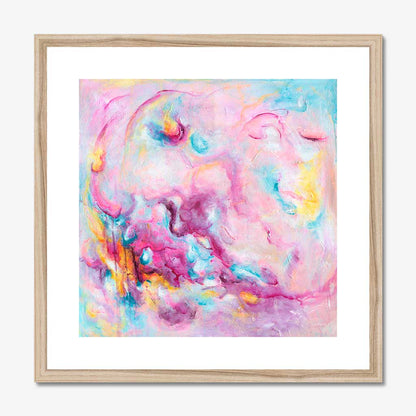 'Joy On Purpose' - A colourful abstract art print in vivid pink and luminous white — modern wall art for home from the Joy by Design collection, by Kate Shephard Art.