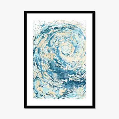 ‘Wave I’ - Kate Shephard Art fine art paper print featuring expressive blue abstract wave artwork.