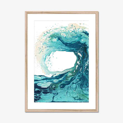 'Sandbanks Wave' - wave painting printed on fine art paper, turquoise wall art for the home by Kate Shephard Art.