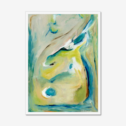 'True Colours' abstract art print inspired by Peacocks and their attitude of authenticity - standing tall and being yourself By Dorset Artist Kate Shephard