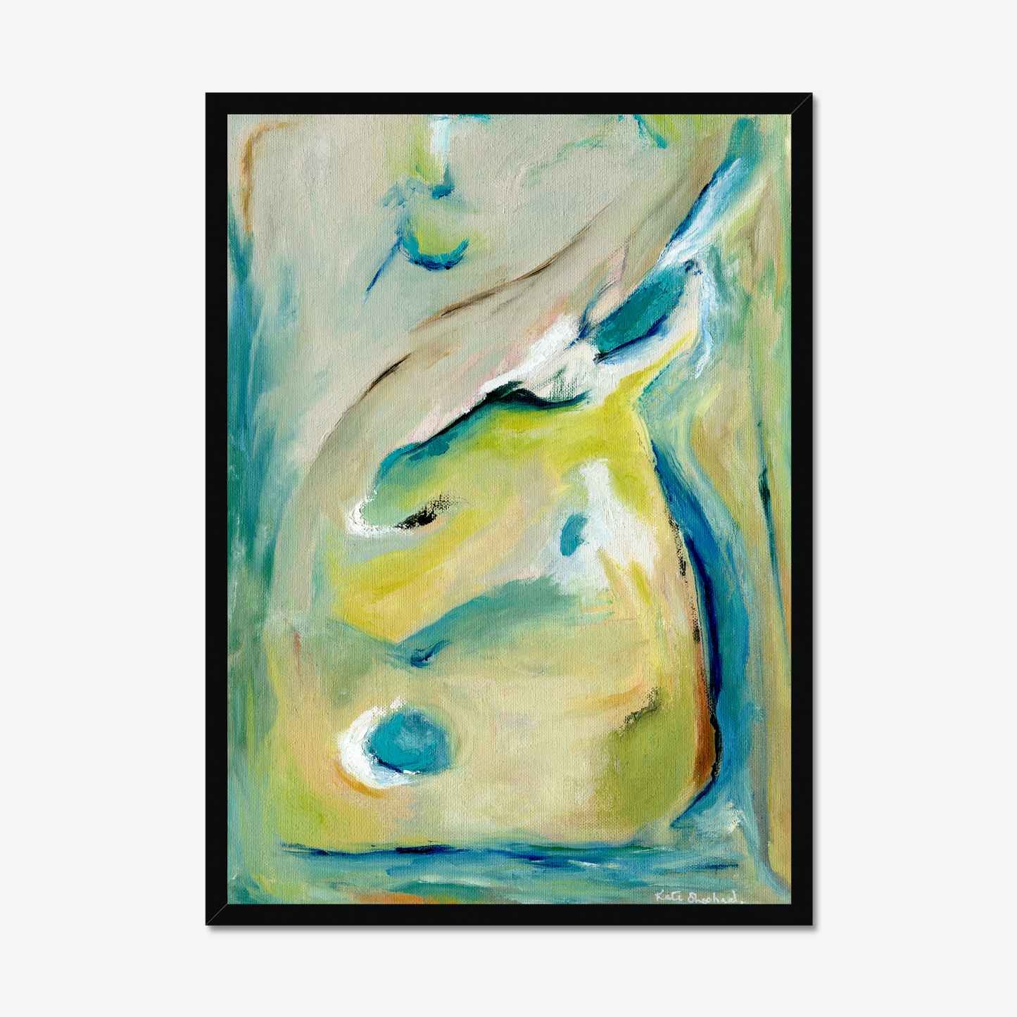 'True Colours' abstract art print inspired by Peacocks and their attitude of authenticity - standing tall and being yourself By Dorset Artist Kate Shephard