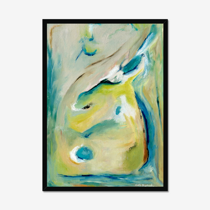 'True Colours' abstract art print inspired by Peacocks and their attitude of authenticity - standing tall and being yourself By Dorset Artist Kate Shephard