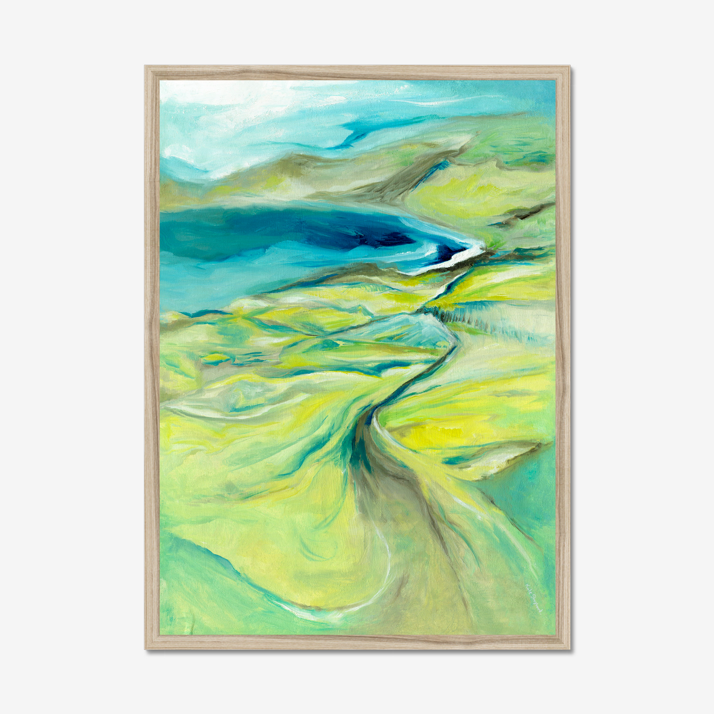 'Along The Worbarrow Path' Dorset South West Path abstract landscape seascape print by Dorset Artist Kate Shephard