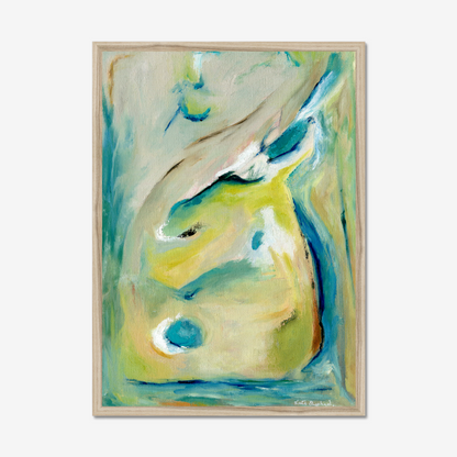 'True Colours' abstract art print inspired by Peacocks and their attitude of authenticity - standing tall and being yourself By Dorset Artist Kate Shephard