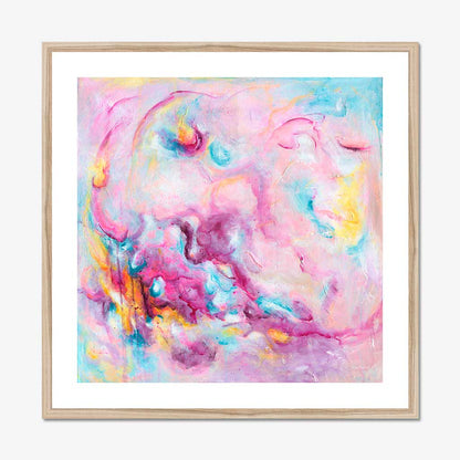'Joy On Purpose' - A colourful abstract art print in vivid pink and luminous white — modern wall art for home from the Joy by Design collection, by Kate Shephard Art.