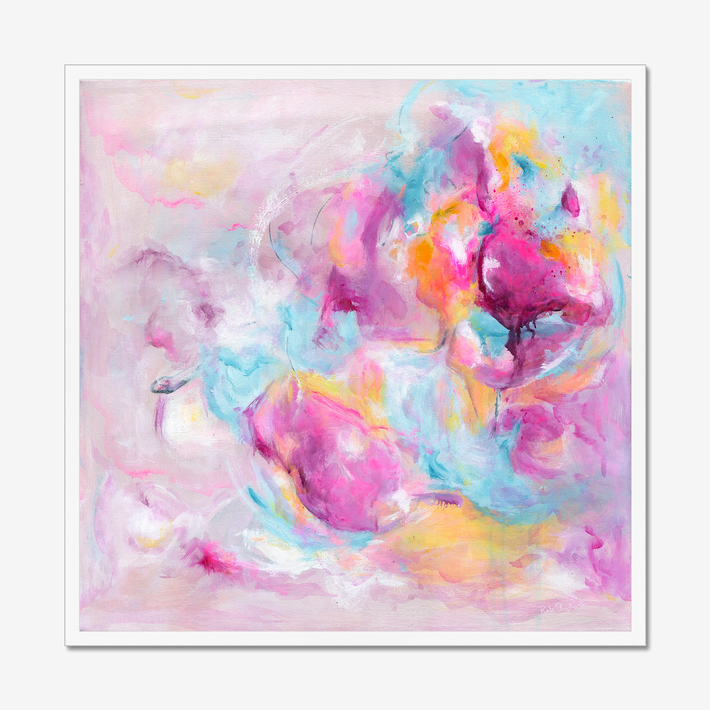 'Joy Looks Good On You' Fine Art Print by Christian Abstract Artist Kate Shephard from Dorset