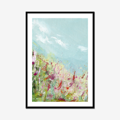 28x40 Colours of the field print by Kate Shephard Art in a black frame