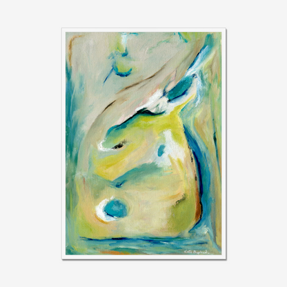 'True Colours' abstract art print inspired by Peacocks and their attitude of authenticity - standing tall and being yourself By Dorset Artist Kate Shephard