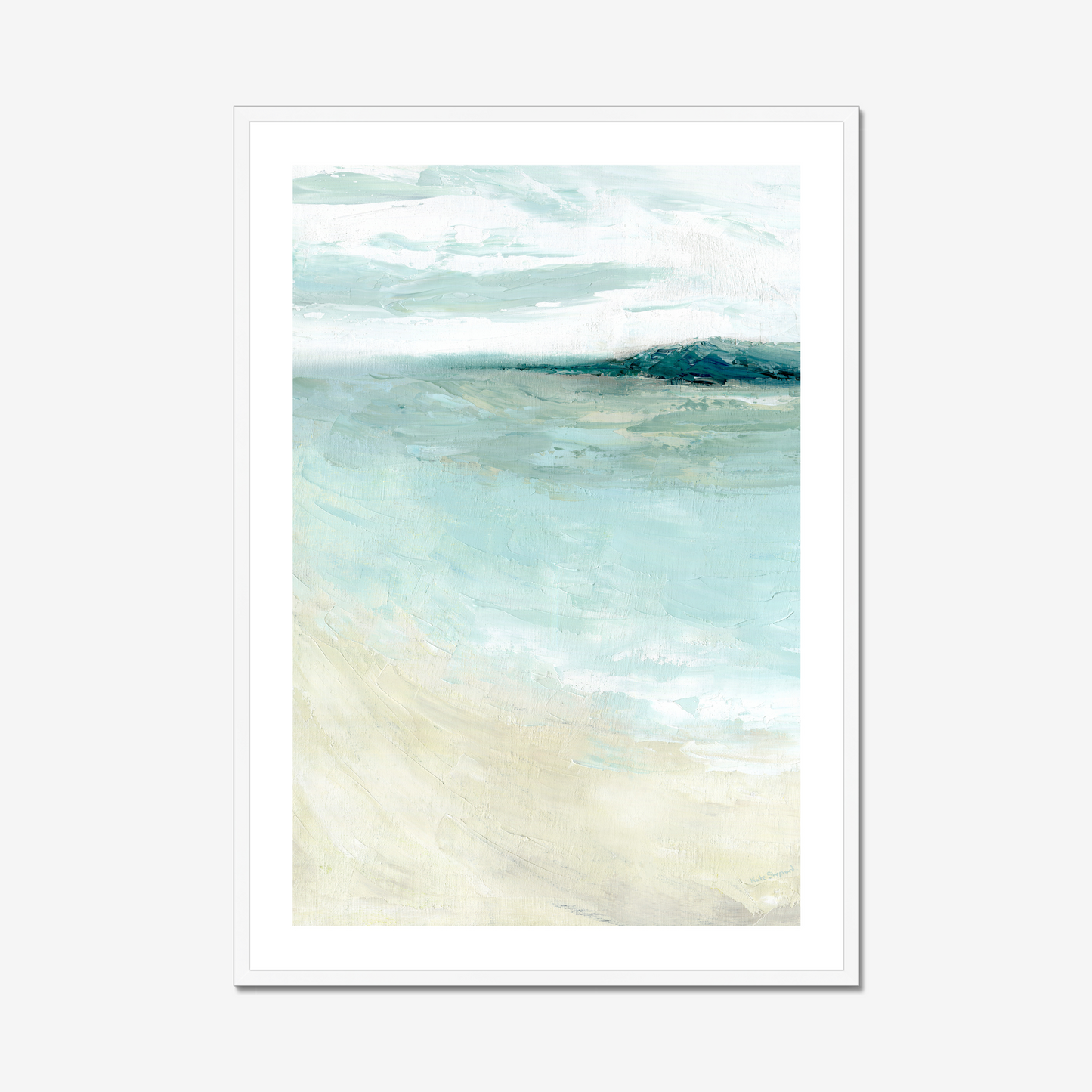 28x40 bramble bush bay shores in white wood frame