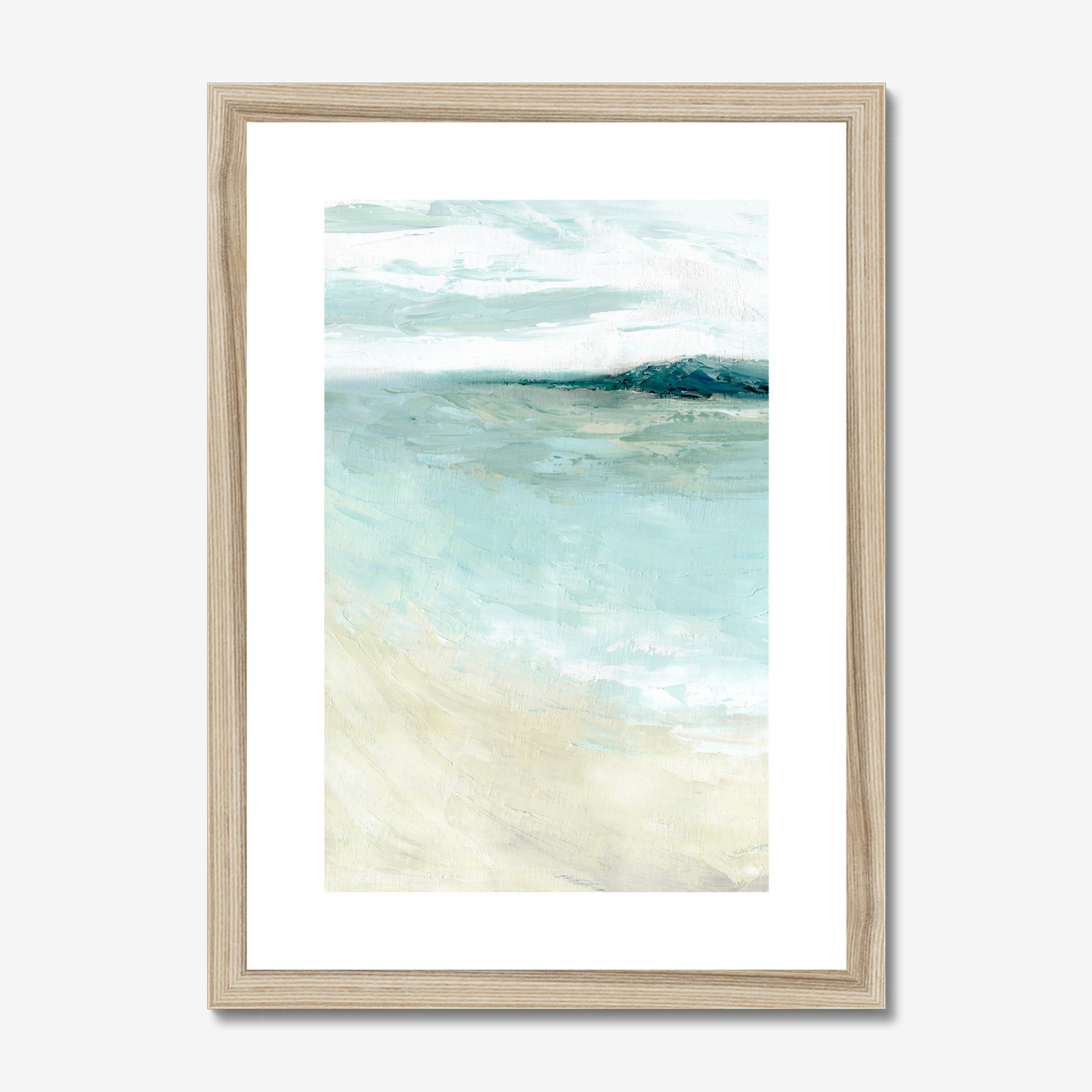 A3 bramble bush bay shores in natural wood frame