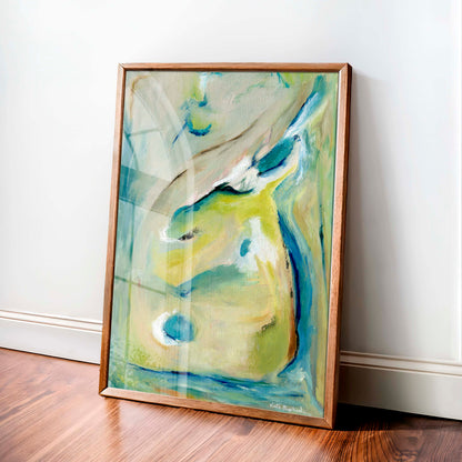 'True Colours' - Abstract expressionist fine art print celebrating authenticity with vibrant peacock colours.