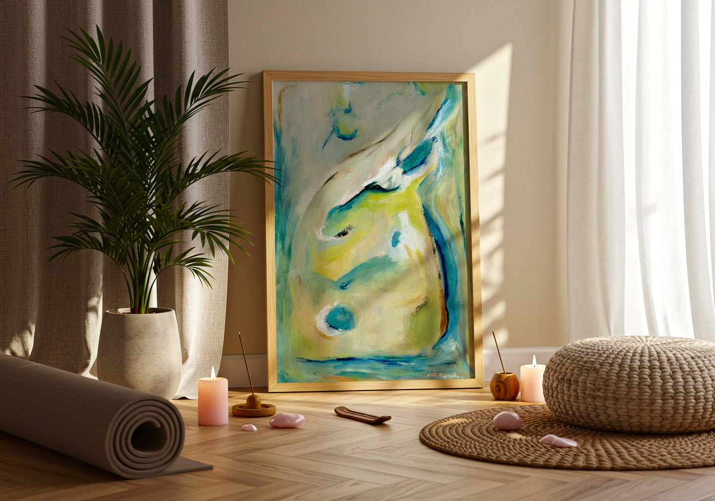 'True Colours' - Soulful abstract wall art inspired by the unapologetic beauty of peacock feathers.
