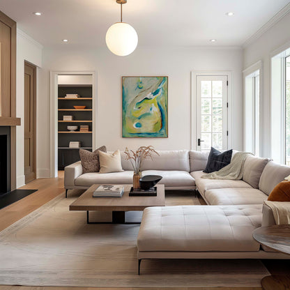 'True Colours' - Abstract canvas art with shimmer and light, perfect gift celebrating new beginnings and courage.