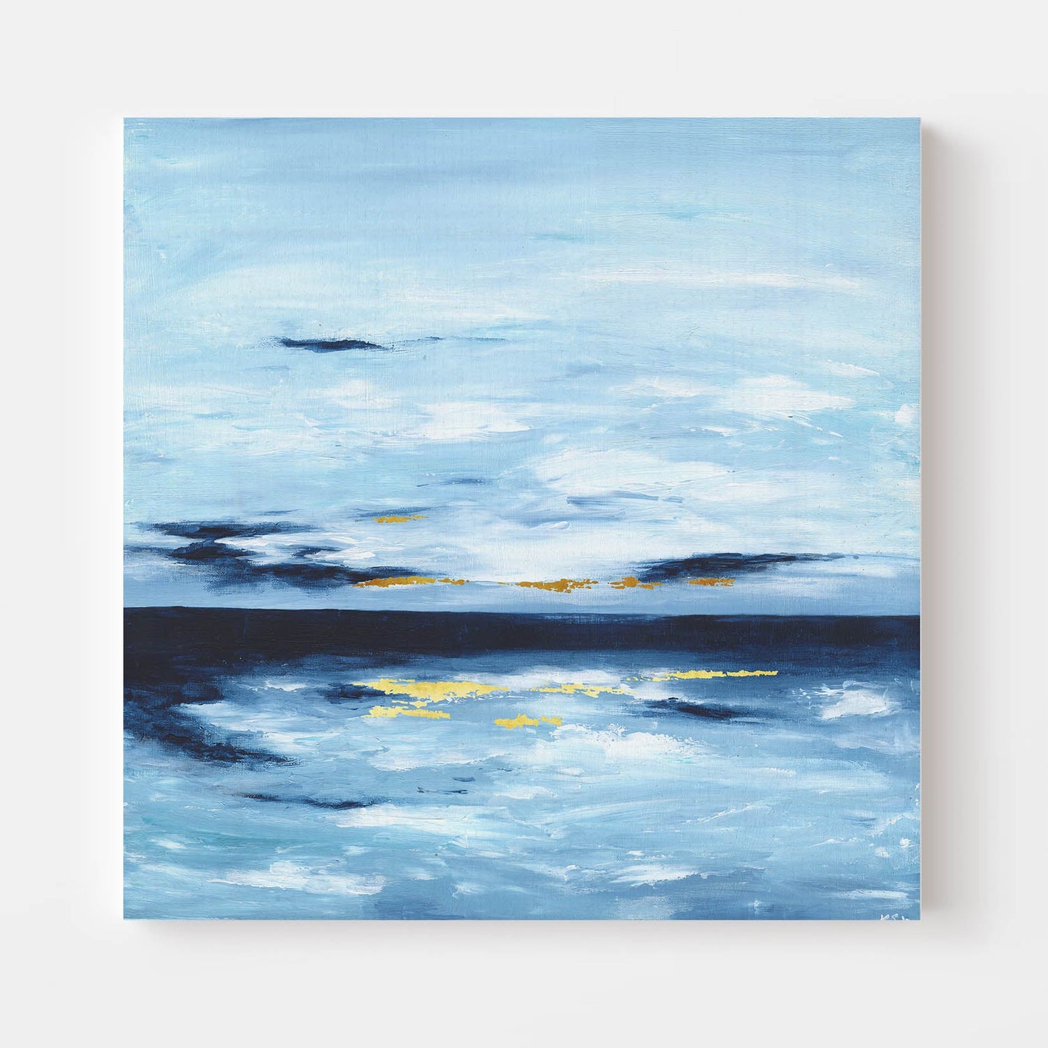 Golden Horizons - original abstract painting by Dorset Artist Kate Shephard