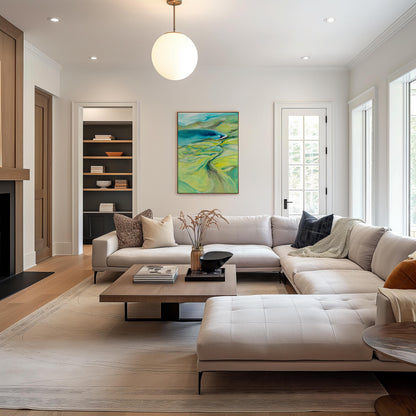 'Along the Worbarrow Path' - Contemporary coastal print perfect for nature lovers and walkers.