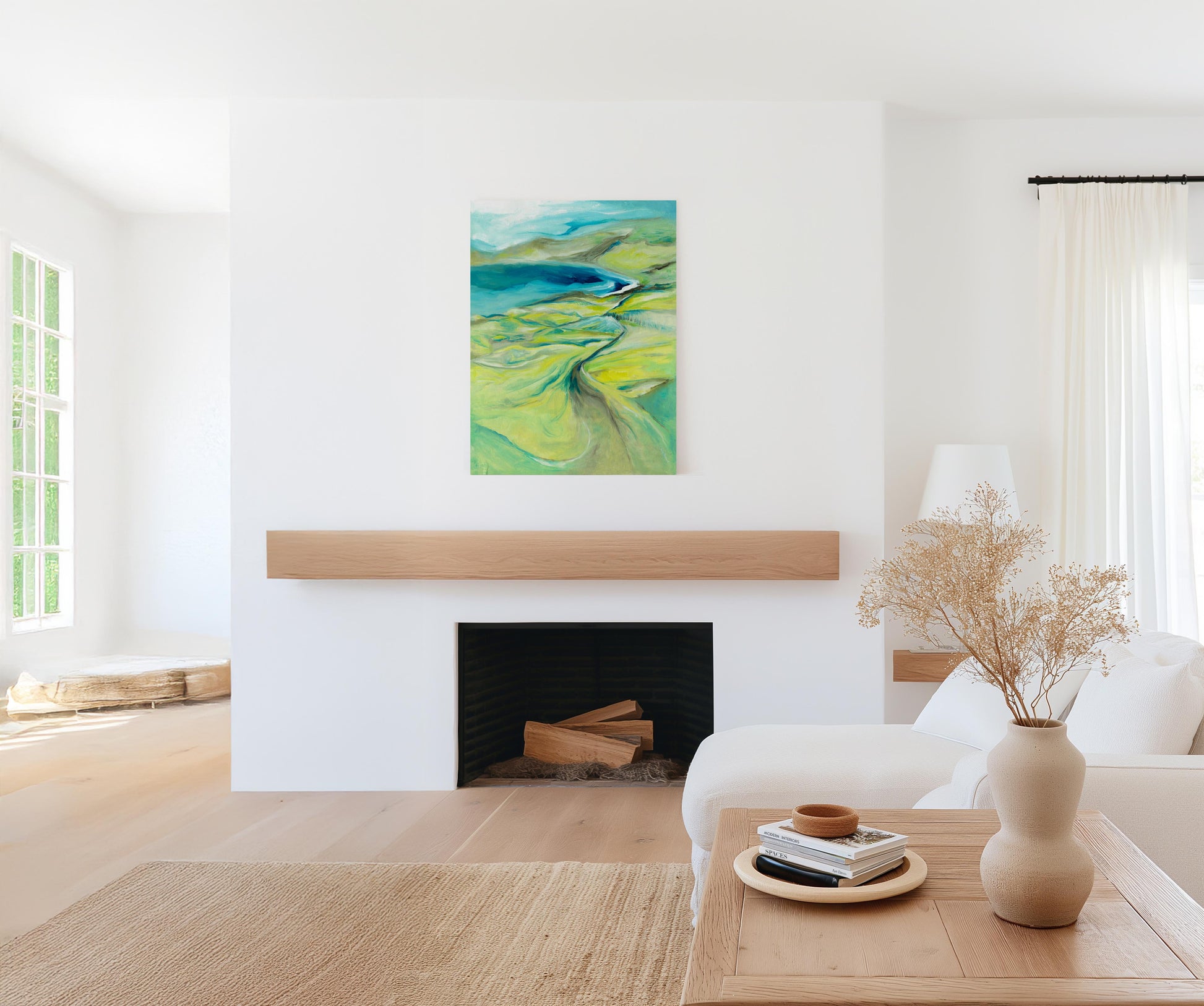 'Along the Worbarrow Path' - Expressive brushwork showing paths winding toward the sea horizon.