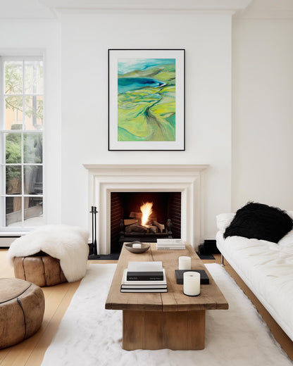'Along the Worbarrow Path' - Abstract interpretation of summer walk along the Dorset coastline.