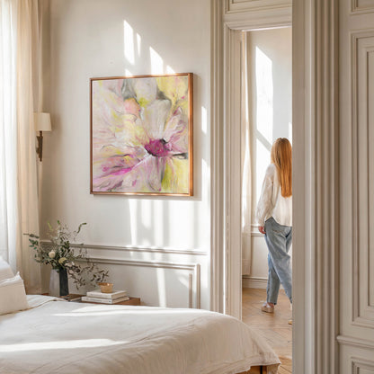 ‘Becoming’ – Oil-inspired abstract print ideal for feminine home decor.