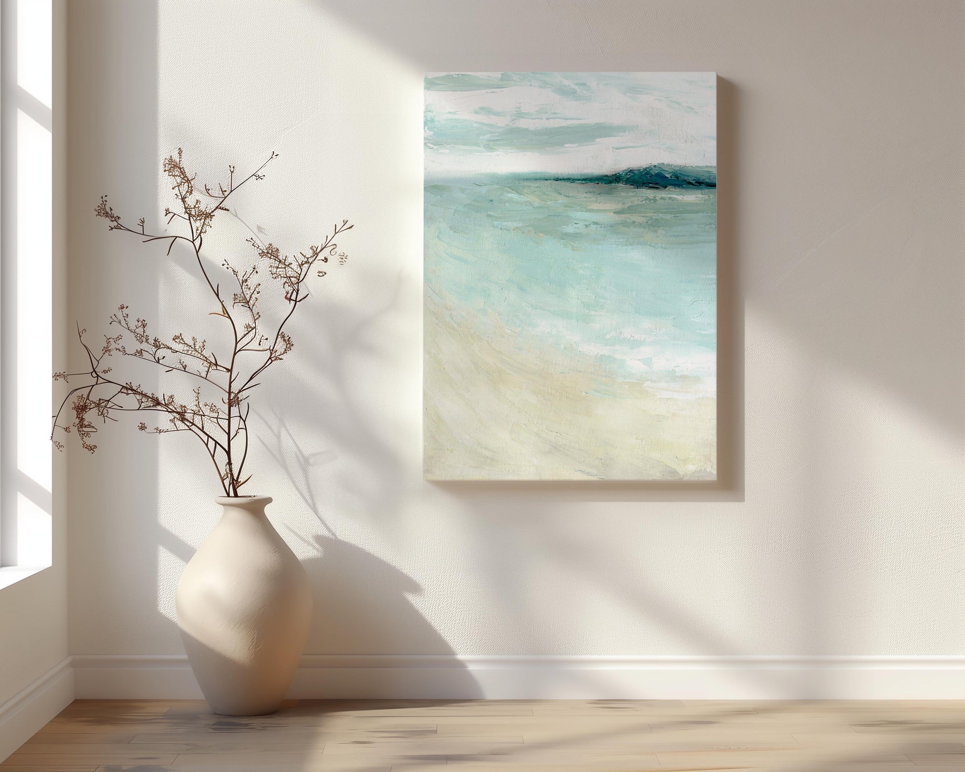 ‘Bramble Bush Bay Shores’ - Tranquil abstract seascape art canvas print for modern homes.