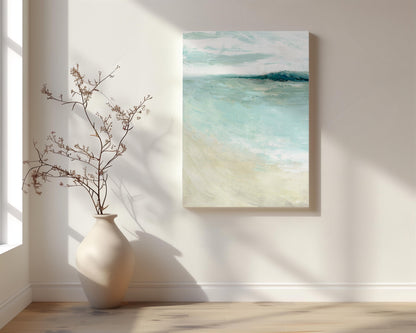 ‘Bramble Bush Bay Shores’ - Tranquil abstract seascape art canvas print for modern homes.