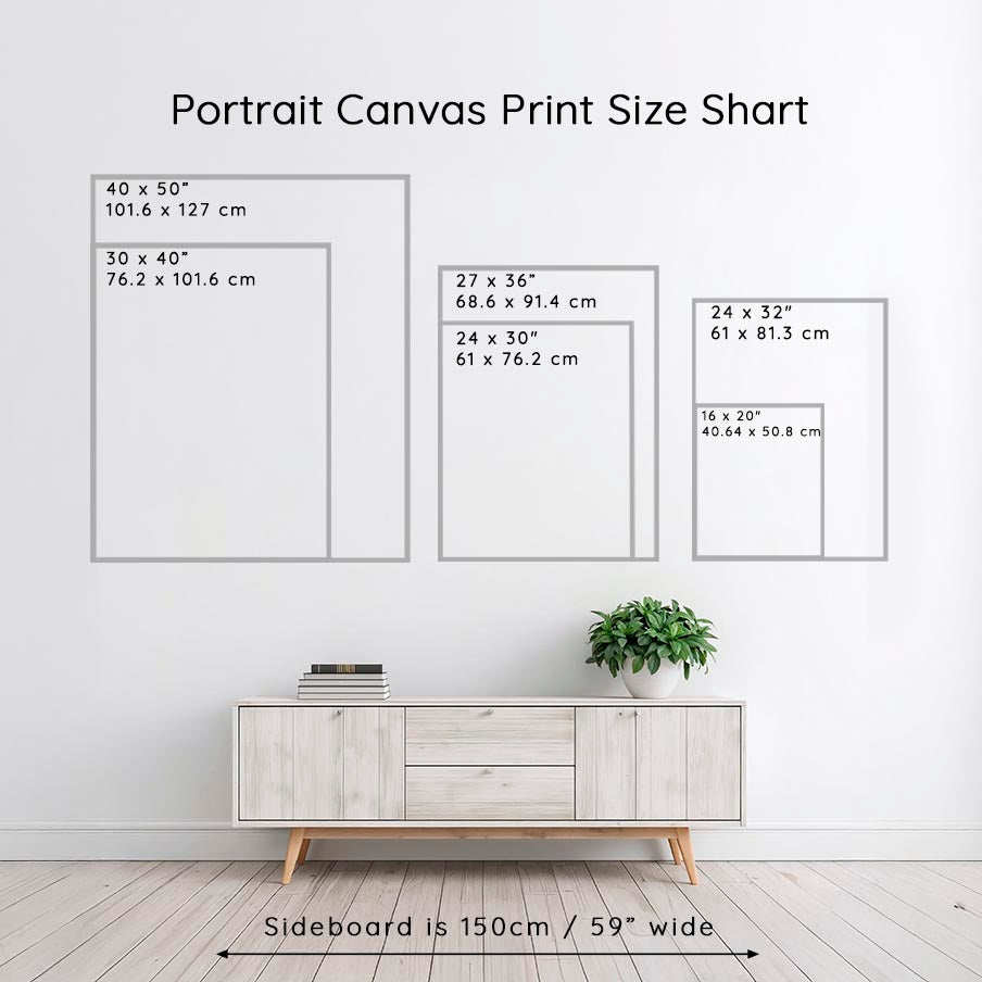 Vertical canvas print size chart