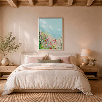 ‘Colours of the Field’ - Joyful Wild Flower Art Abstract Canvas Art Print