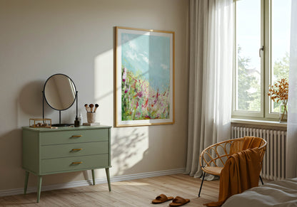 ‘Colours Of The Field’ – expressive oil painting print celebrating nature’s beauty.