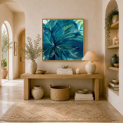'Dancing in the Depths' - Expressive petal artwork with contemplative energy and flowing movement.