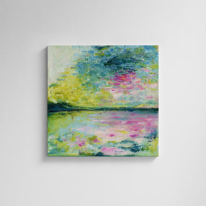 ‘Echoes in Still Water’ - Modern minimalist seascape painting on canvas.