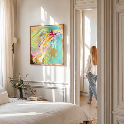 ‘Endless Summer’ - Colourful Abstract Summer Wall Art Canvas Print t in coral, pink and turquoise for joyful wall art.