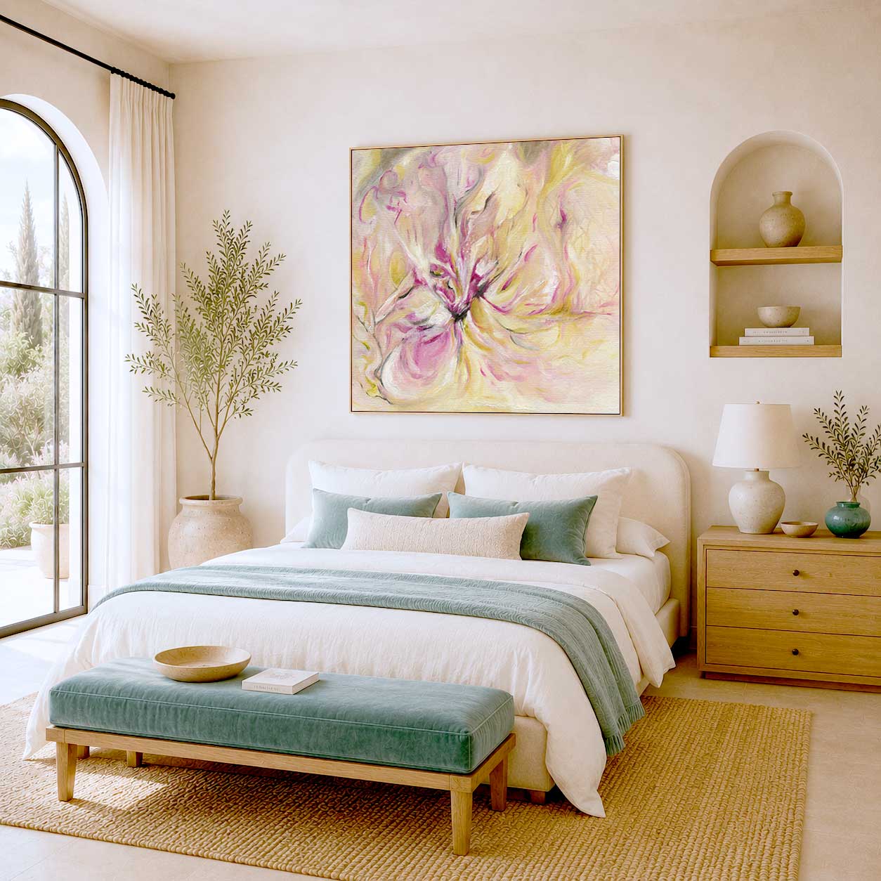 ‘In the Quiet Light’ - Abstract canvas print with soft brushstrokes and calm colours.