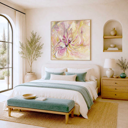 ‘In the Quiet Light’ - Abstract canvas print with soft brushstrokes and calm colours.