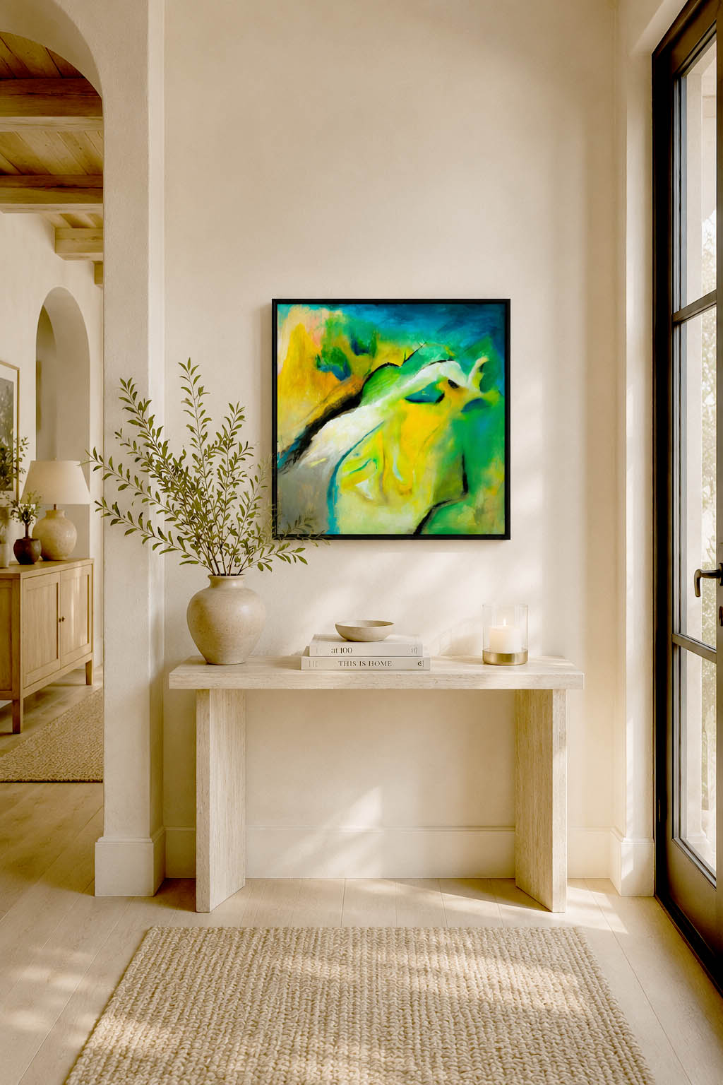 Leap of Faith green and yellow wall art print 