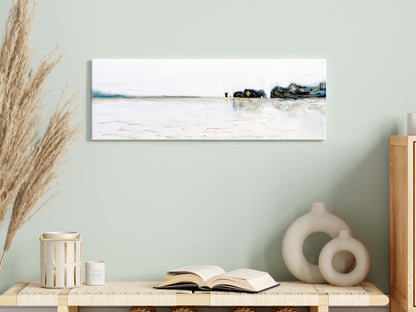 'Old Harry Reflections' - Atmospheric original oil painting of Old Harry Rocks with gold sea reflections, Dorset wall art.