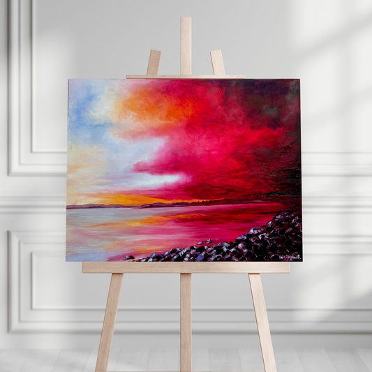 Breaking Through original paintingof Poole Harbour by Dorset artist Kate Shephard