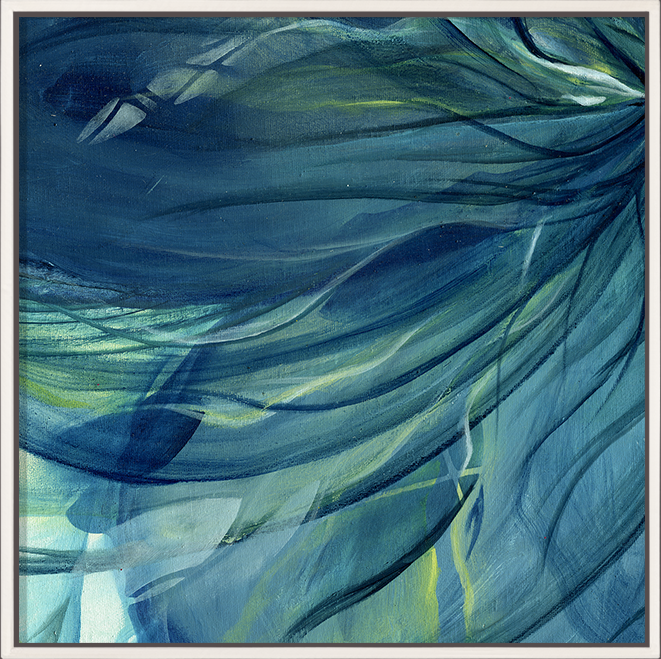 'Rising Through' - Contemporary dark teal diptych canvas print with sweeping movement for modern statement walls.