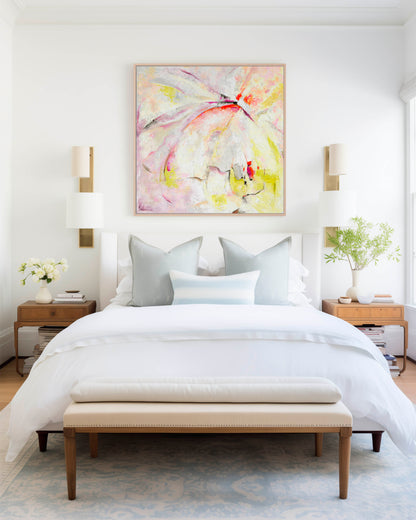 'Taking Flight' - Bright Abstract Art Print On Canvas For Bedroom by Dorset Artist Kate Shephard