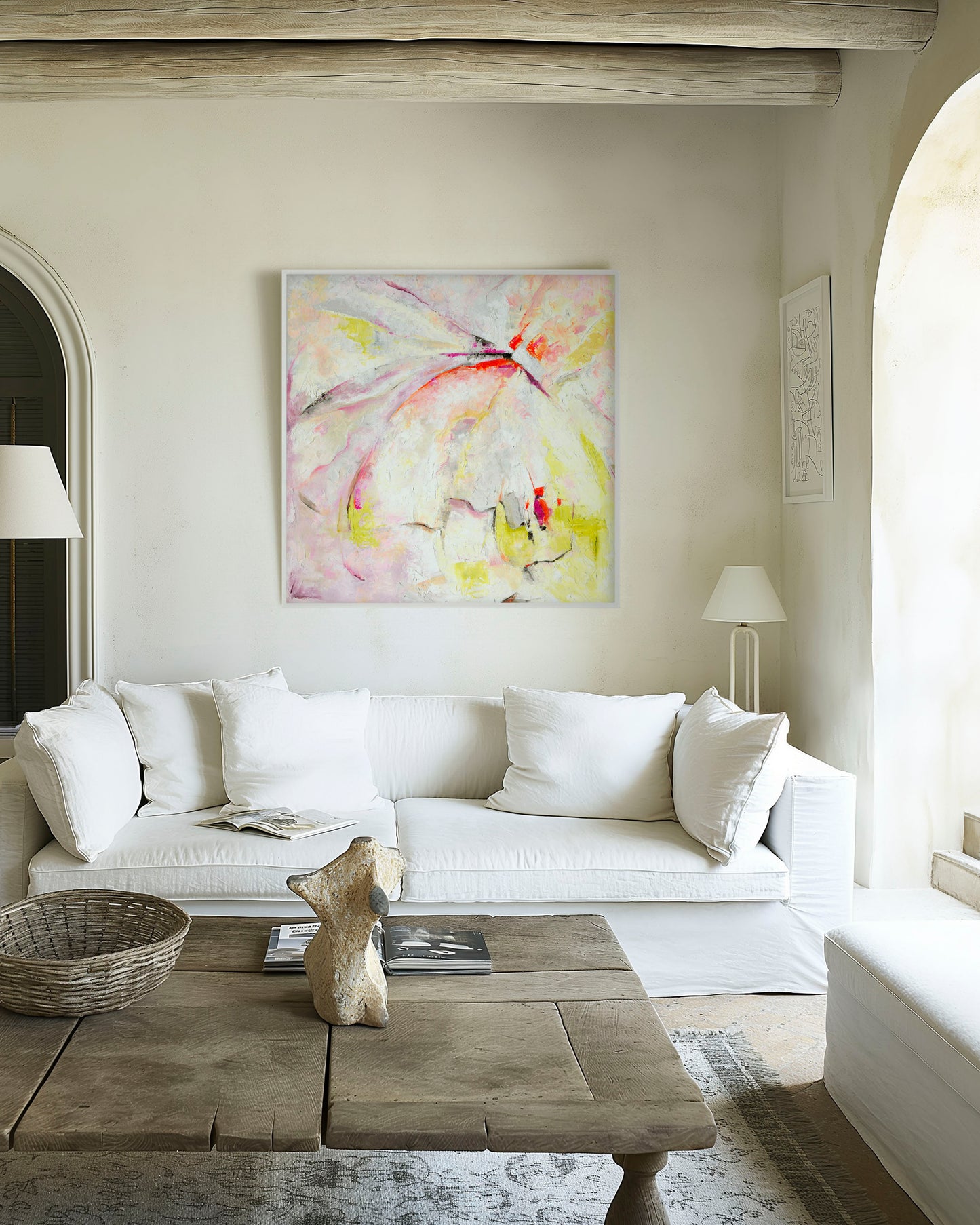 'Taking Flight' - Bright Abstract Art Print On Canvas For Above Sofa Decor Artist Kate Shephard