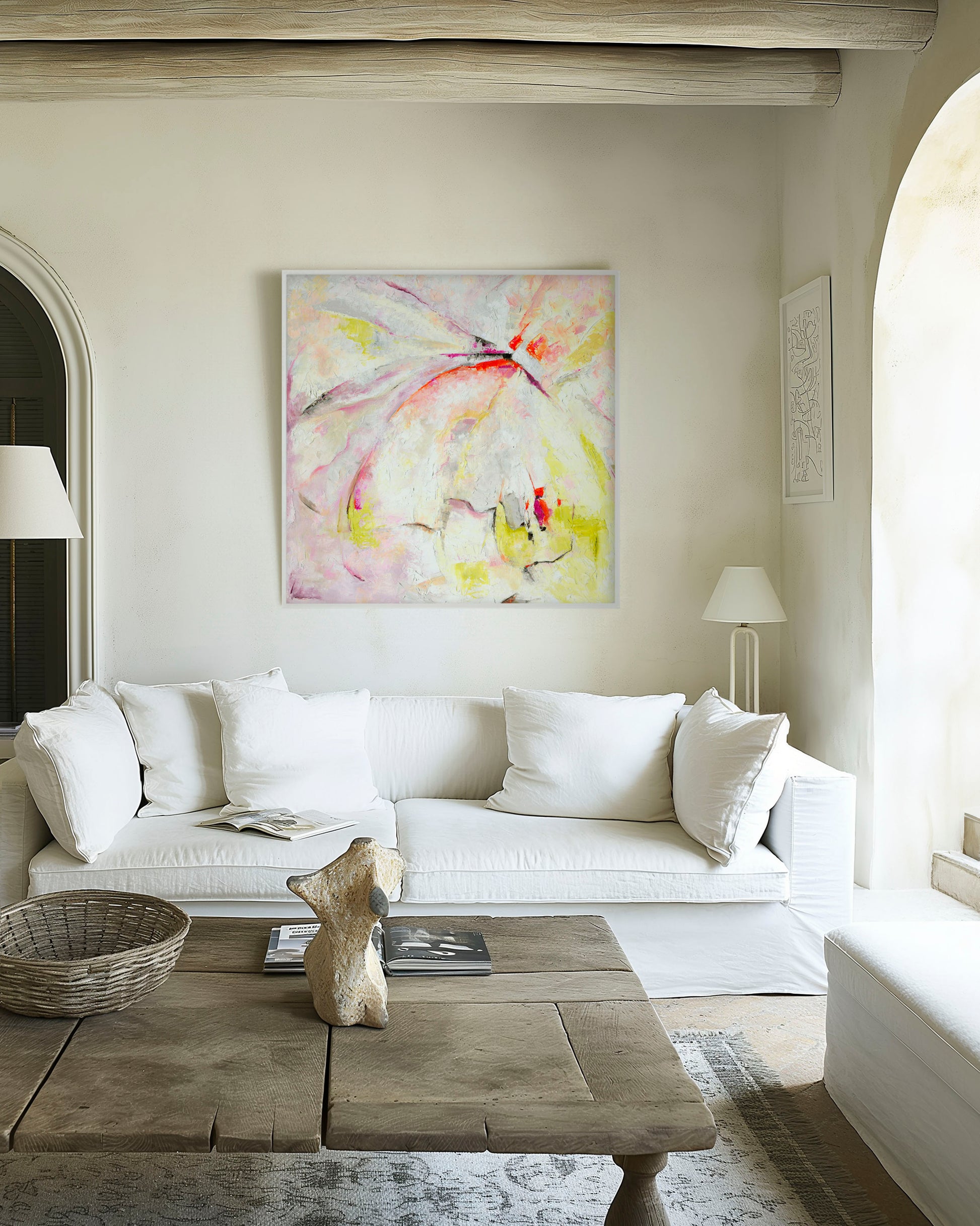 'Taking Flight' - Bright Abstract Art Print On Canvas For Above Sofa Decor Artist Kate Shephard