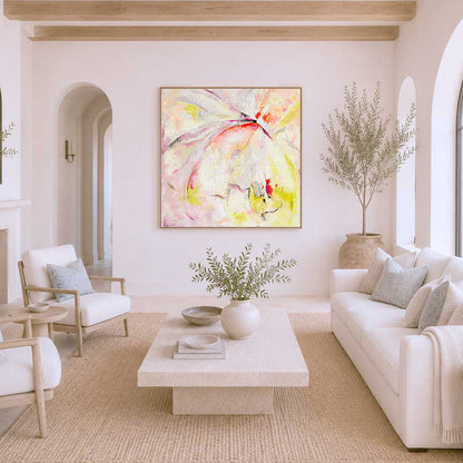 'Taking Flight' - Bright Abstract Art Print On Canvas For Bedroom by Dorset Artist Kate Shephard