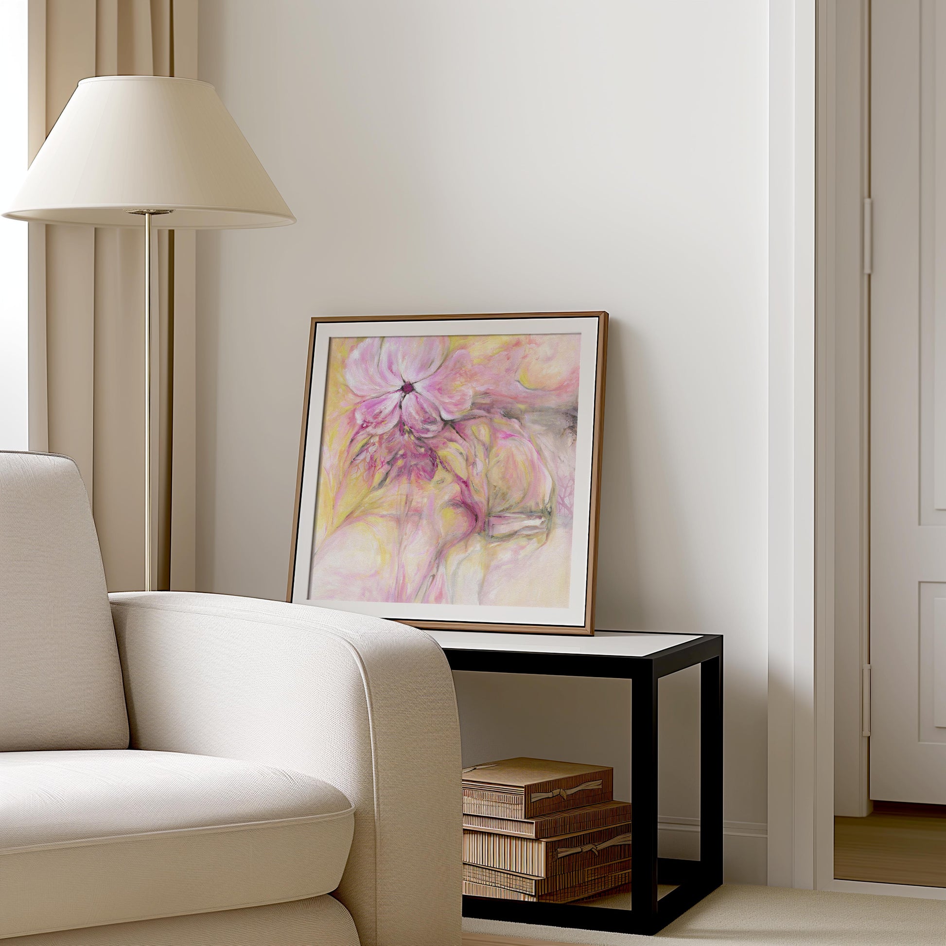 'Through It All' – modern soft abstract canvas for calm interiors.