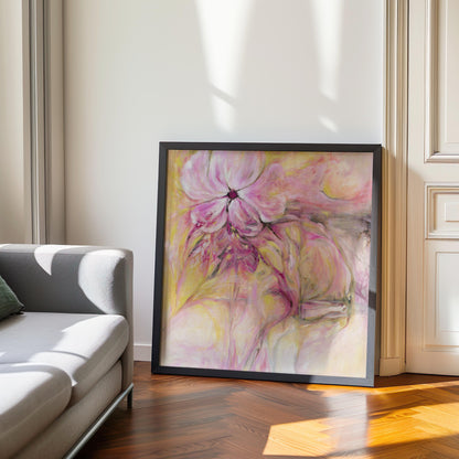 'Through It All' - feminine uplifting wall art with gentle flowing colours.