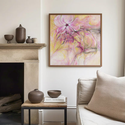 'Through It All' – uplifting floral abstract with subtle energy.
