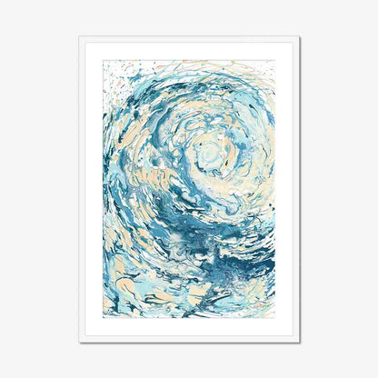 ‘Wave I’ - Abstract blue wave art print capturing the feeling of standing at the sea’s edge.