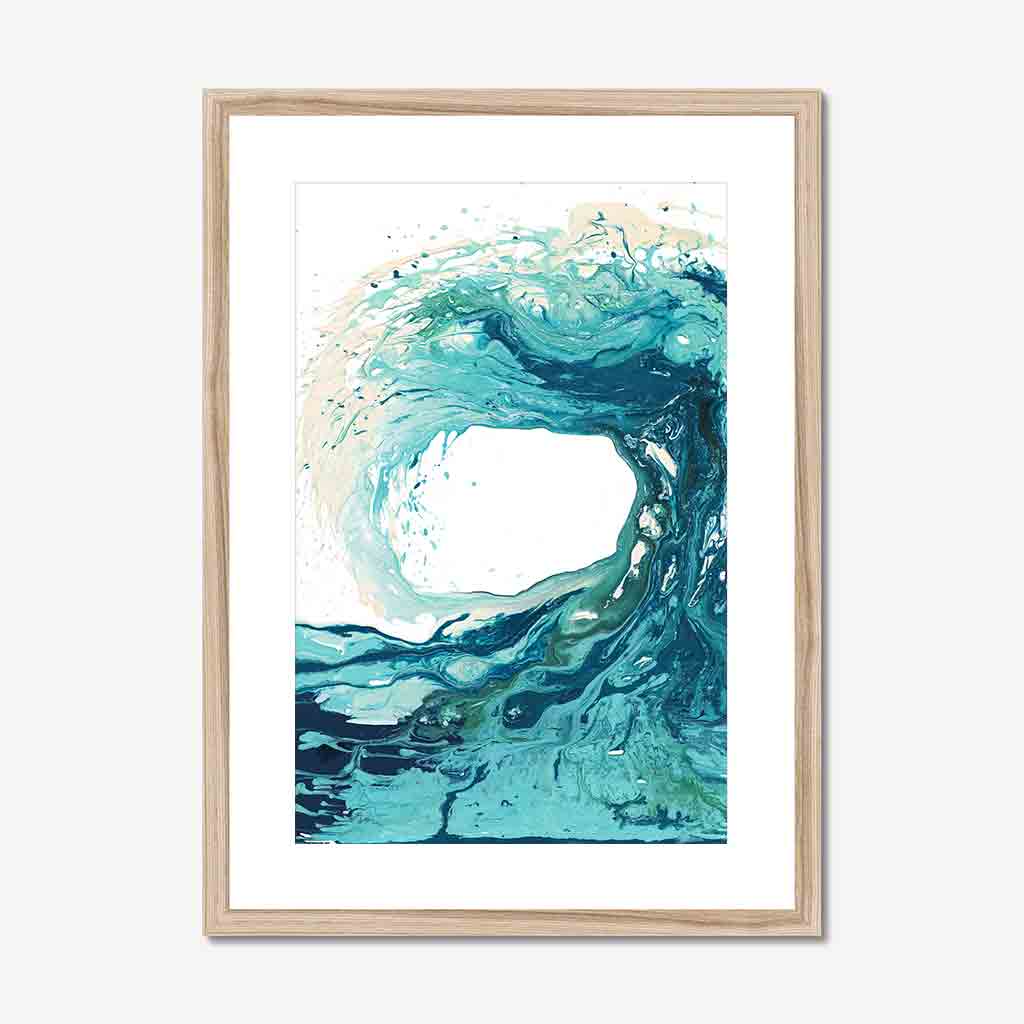 'Sandbanks Wave' - wave painting printed on fine art paper, turquoise wall art for the home by Kate Shephard Art.