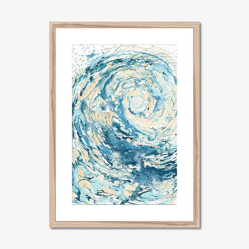 ‘Wave I’ - Abstract blue wave art print capturing the feeling of standing at the sea’s edge.