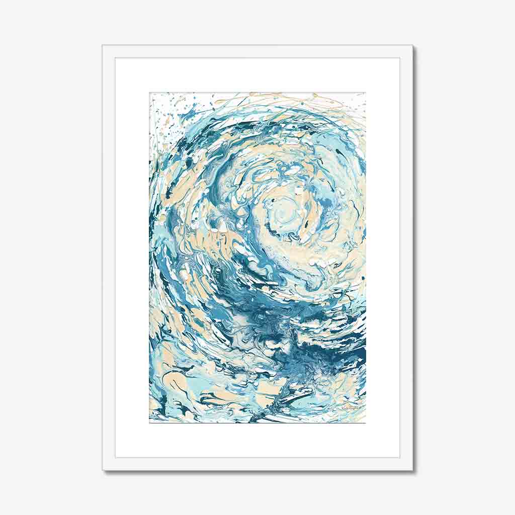 ‘Wave I’ - Abstract blue wave art print capturing the feeling of standing at the sea’s edge.