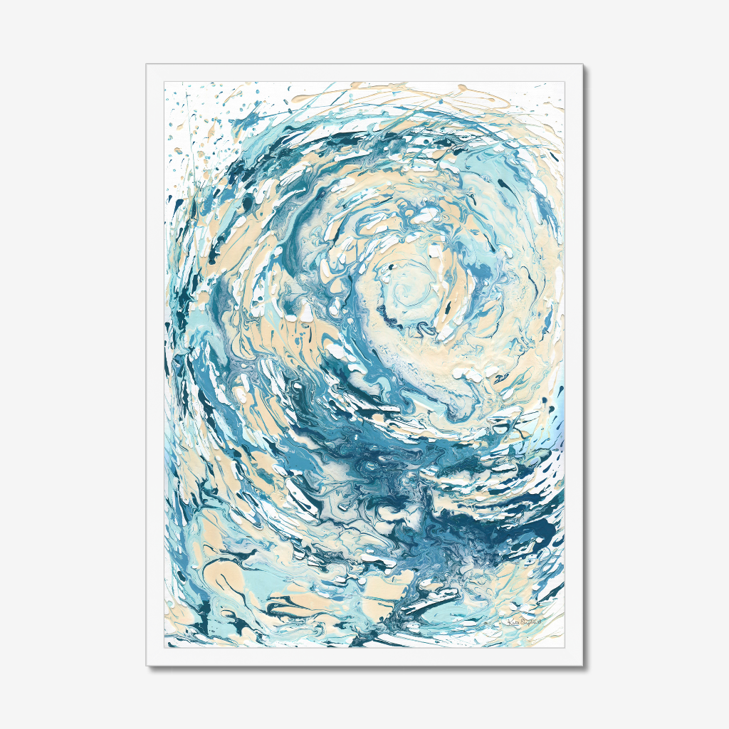 ‘Wave I’ - Fine art print of an abstract wave painting inspired by the wild winter seas of Dorset.