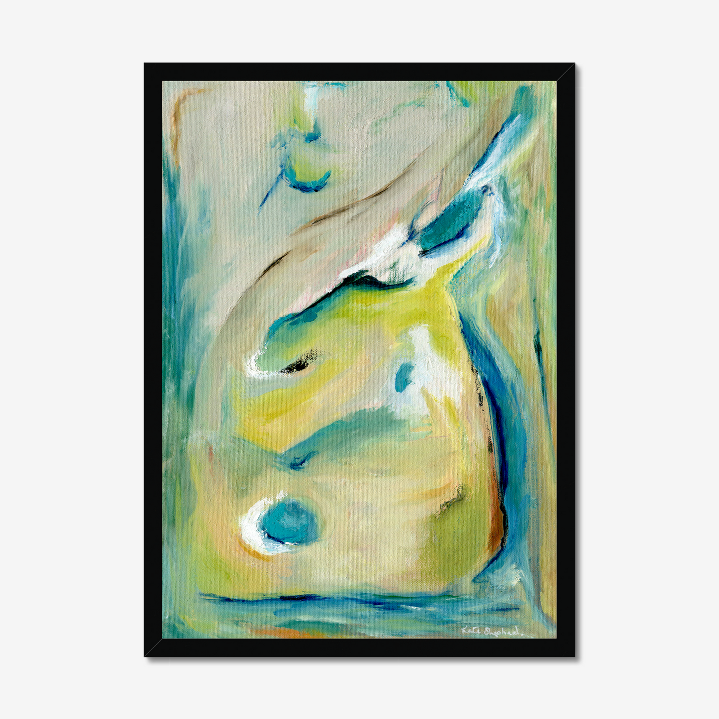 'True Colours' abstract art print inspired by Peacocks and their attitude of authenticity - standing tall and being yourself By Dorset Artist Kate Shephard